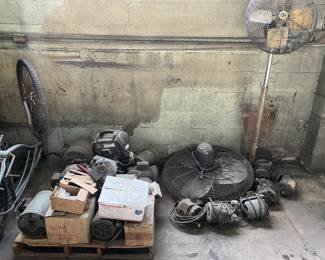 various electric motors, fan blade setups, extra fan motors