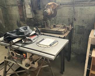 Craftsman 10" table saw, abrasive wheel/saw table setup