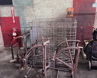 drum carts, steel container, vintage heavy duty jack