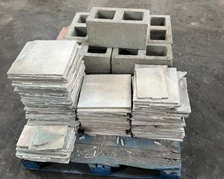 concrete blocks, bricks, porcelain tiles