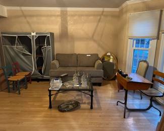 vintage desk, Italian oval mirror