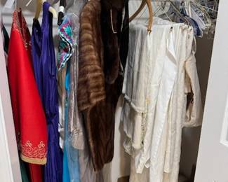 vintage stole, tablecloths, caftan