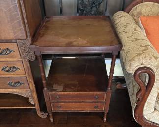Antique Side Table with 2 Drawers