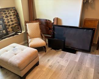 TVs, Antique late 19th Century Walnut Eastlake Platform Rocker, Ottoman