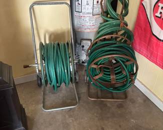 Garden Hose Holders with Hose