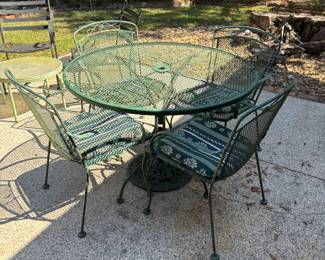 Woodward Wrought Iron Patio Chairs and Table