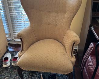 Vintage Upholstered Wingback Chair