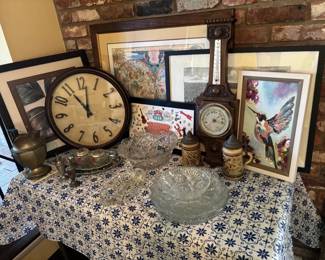 Clocks, Art, Crystal Dishes