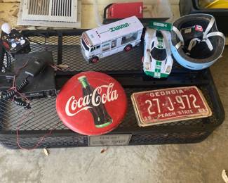 Childrens MultiSport Helmet, Vintage Hess RV with ATV and Motorbike, Hess Race Car, Collectible CocaCola Button Sign