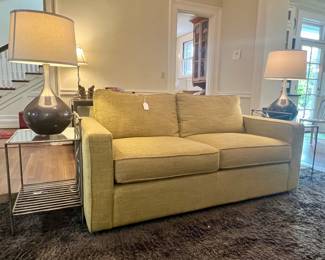 SOFA, END TABLES AND LAMPS