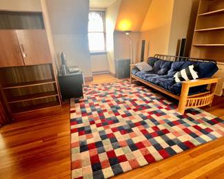 RUGS, FUTON, CABINETS
