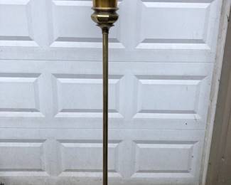 Mid-Century Brass Torchiere Floor Lamp – Hollywood Regency Style
