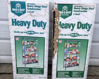 Pair of Heavy‑Duty Steel Shelving Units