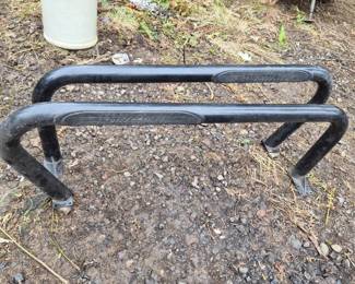 Smittybilt Black Round Nerf Step Bars – Pair, Textured Steel, Vehicle