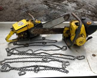 Pair of Gas Chainsaws with Four Extra Chains – As‑Is, Untested
