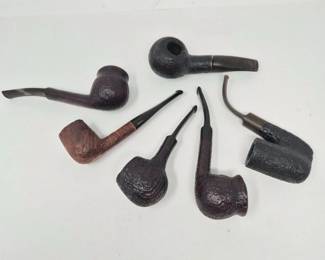 Six Rusticated Briar Pipes: Jobey, Savinelli, BBB & Director