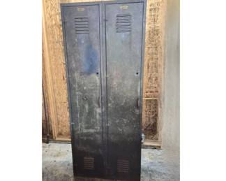 Pair of Vintage Metal Lockers – Army Green, Numbers 2346 & 2347