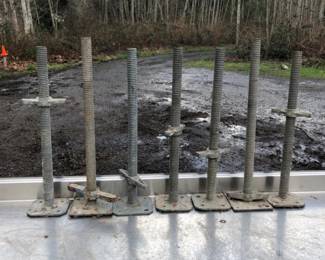 Set of Seven Adjustable Scaffolding Leveling Screw Jacks