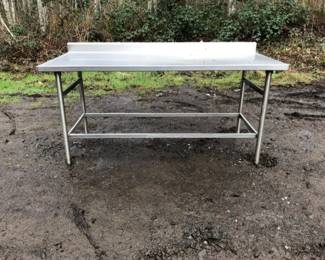 Aluminum Work Table with Backsplash – Utility Prep/Shop Table