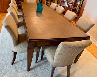 10-foot-long dining table with 10 chairs