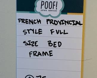 French Provincial Style Full Size Bed Frame
