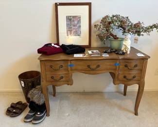 Wood & Metal Painted Bucket, Shoes, Davis Cabinet Co French Provincial Style Desk