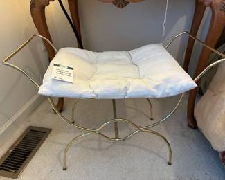 Hollywood Regency Style Brass Stool 