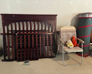 Crib, Vintage Folding Chairs 
