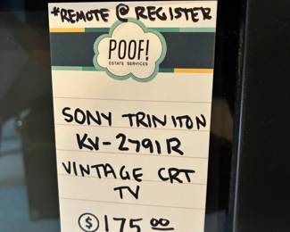 Sony Triniton KV-2791R Vintage CRT TV