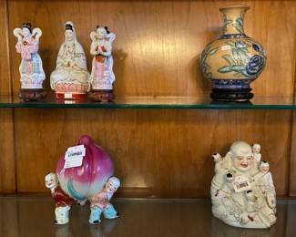 Porcelain Longevity Peach, Porcelain Laughing Buddha