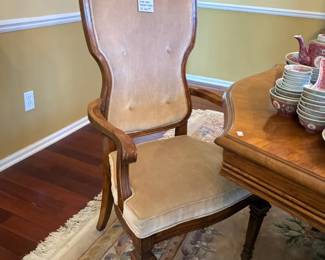 Bernhardt Upholstered Cane-Back Dining Chairs