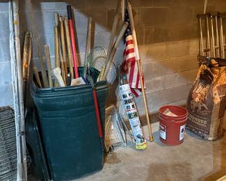 Outdoor tools, flag, grilling wood chips, medical equipment 