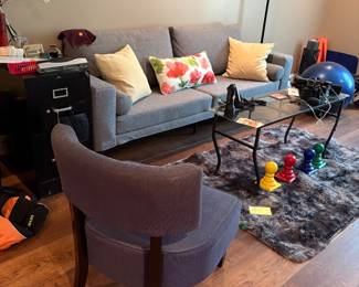 MCM style chair $30 — MCM style couch $80