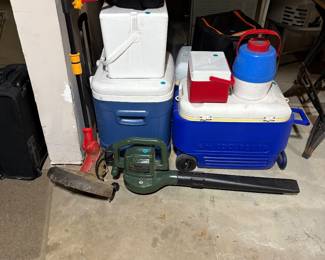 Coolers and yard tools