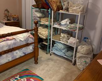 Linens, curtains, bedding, towels, pillows, doilies, crochet, etc.