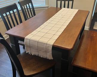 Dining Table with four chairs & bench