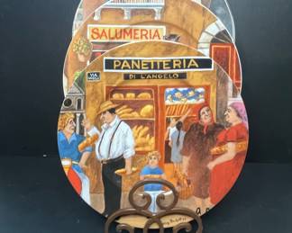 Guy Buffet Tuscan Storefronts Panetteria Plate