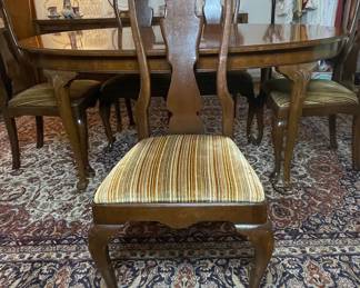 Henredon Oval Dining Table and 6 Chairs Vtg