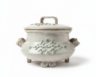 Rocky Broome Porcelain Pottery Covered Casserole Dish