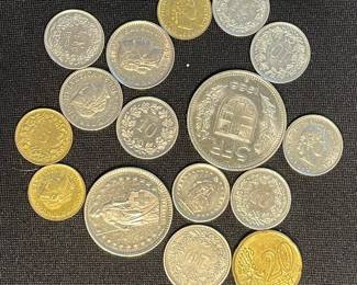Swiss Franc and Euro Cent Coins