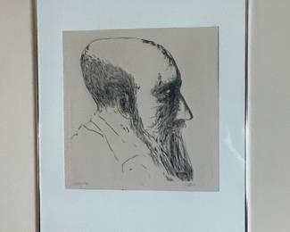 Portrait of a Man, Print signed Baskin