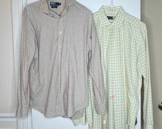 Polo by Ralph Lauren & Saks Vtg Plaid Dress Shirt