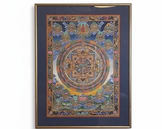 Framed Mandala Thangka Painting