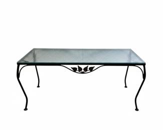 Vintage Wrought Iron and Glass Top Coffee Table