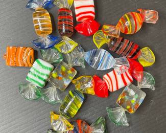 Murano Style Glass Candy Vtg