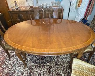 Henredon Oval Dining Table and 6 Chairs Vtg