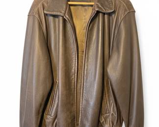 Jim & Marylou Collection Leather Bomber Jacket