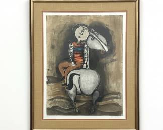 Graciela Rodo Boulanger "Woman on Horse" Lithograph