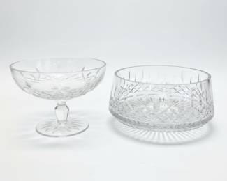Waterford Crystal Footed Compote Bowl and Round Bowl