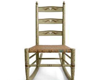 Hitchcock Style Hand-Painted Rocking Chair
